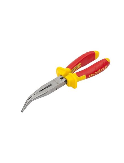 Длинногубцы 200 мм изогнутые Insulated двухкомпонентные рукоятки MATRIX 17474, фото , изображение 3 - Метэкс