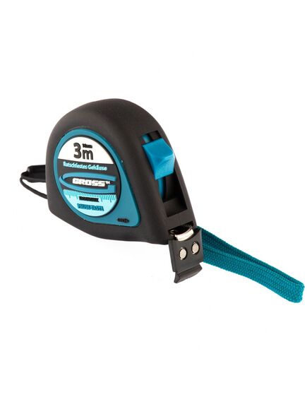 Рулетка 3 м х 16 мм "Ergonomisch" магнитный обрезиненный зацеп GROSS 31101, фото , изображение 5 - Метэкс