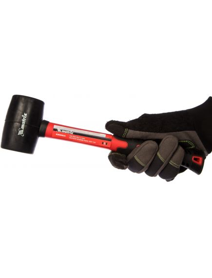 Киянка резиновая 225 г черная резина фибергласовая рукоятка MATRIX 11175, фото , изображение 3 - Метэкс