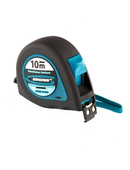 Рулетка 10 м х 25 мм "Ergonomisch"  магнитный обрезиненный зацеп GROSS 31105, фото , изображение 4 - Метэкс