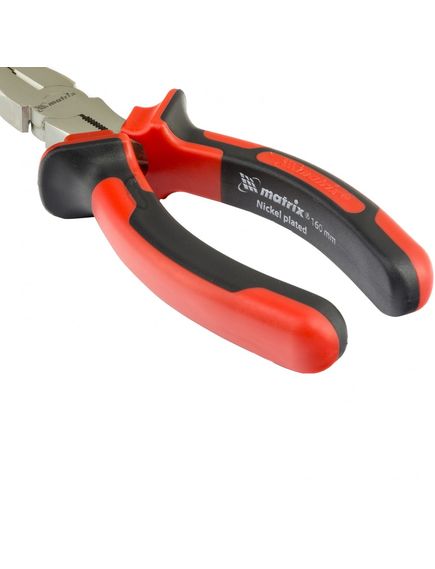 Длинногубцы 160 мм изогнутые Nickel никелированные двухкомпонентные рукоятки MATRIX 17420, фото , изображение 3 - Метэкс