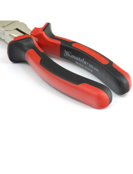 Длинногубцы 200 мм изогнутые Nickel никелированные двухкомпонентные рукоятки MATRIX 17424, фото , изображение 3 - Метэкс