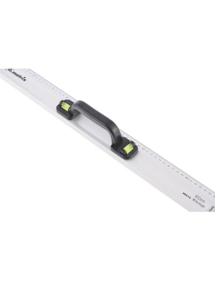 Линейка-уровень 800 мм металлическая пластмассовая ручка 2 глазка MATRIX 30575, фото , изображение 3 - Метэкс