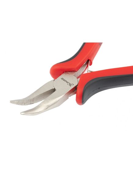 Длинногубцы 130 мм изогнутые Mini никелированные авторазжим двухкомпонентные рукоятки MATRIX 17812, фото , изображение 2 - Метэкс