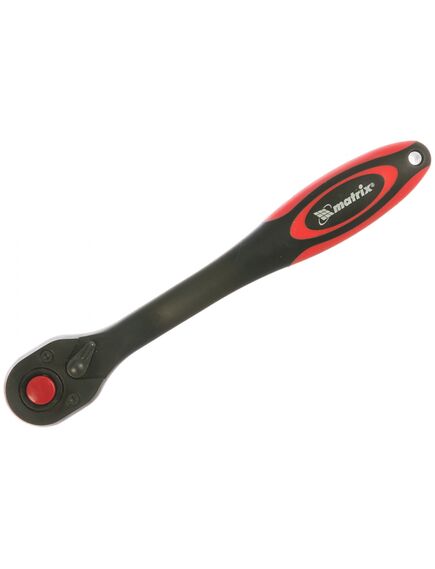 Ключ трещоточный 1/2" 335 мм 72 зуба с быстрым сбросом двухкомпонентная рукоятка MATRIX 14090, фото , изображение 2 - Метэкс