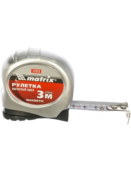 Рулетка 3 м х 16 мм Magnetic магнитный зацеп MATRIX 31010, фото , изображение 3 - Метэкс