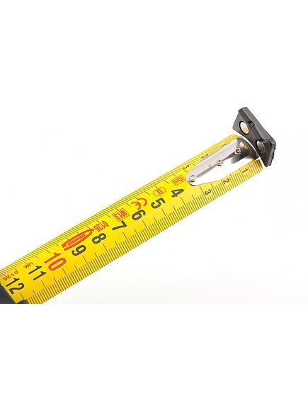 Рулетка 10 м х 25 мм "Schlagfest" магнитный обрезиненый зацеп двусторонняя шкала GROSS 31115, фото , изображение 4 - Метэкс