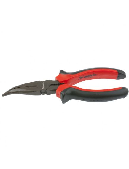 Длинногубцы 180 мм изогнутые Black Nickel двухкомпонентные рукоятки MATRIX 17460, фото , изображение 2 - Метэкс