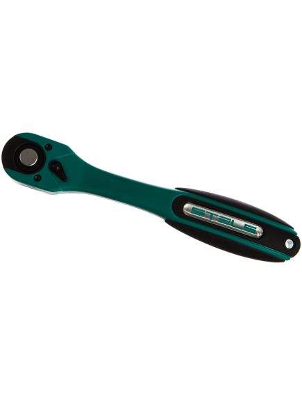 Ключ трещоточный 1/2" 248 мм 72 зубца с быстрым сбросом двухкомпонентная рукоятка STELS 14030, фото , изображение 2 - Метэкс