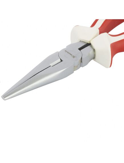 Длинногубцы 200 мм прямые White Nickel никелированные трехкомпонентные рукоятки MATRIX 17190, фото , изображение 2 - Метэкс