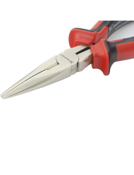 Длинногубцы 180 мм прямые Nickel никелированные двухкомпонентные рукоятки MATRIX 17166, фото , изображение 4 - Метэкс