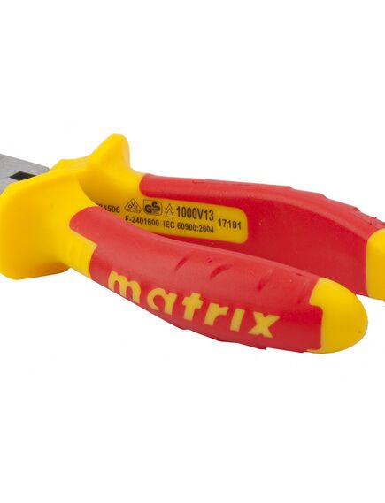 Длинногубцы 160 мм прямые Insulated двухкомпонентные рукоятки MATRIX 17101, фото , изображение 3 - Метэкс