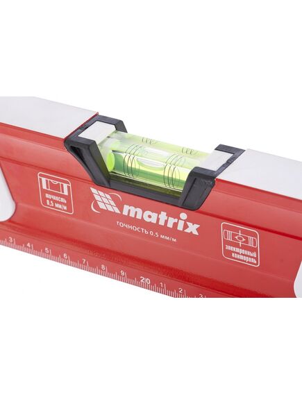 Уровень алюминиевый 1200 магнитный 3 глазка (1 зеркальный), двухкомпонентные рукоятки, MATRIX 34734, фото , изображение 3 - Метэкс