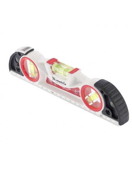 Уровень алюминиевый 235 мм литой, фрезерованный, 3 глазка, две ударные площадки, MATRIX 34910, фото , изображение 3 - Метэкс