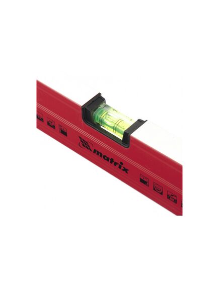 Уровень алюминиевый 400 мм магнитный, фрезерованный, 3 глазка (1 зеркальный), усиленный MATRIX 34704, фото , изображение 2 - Метэкс