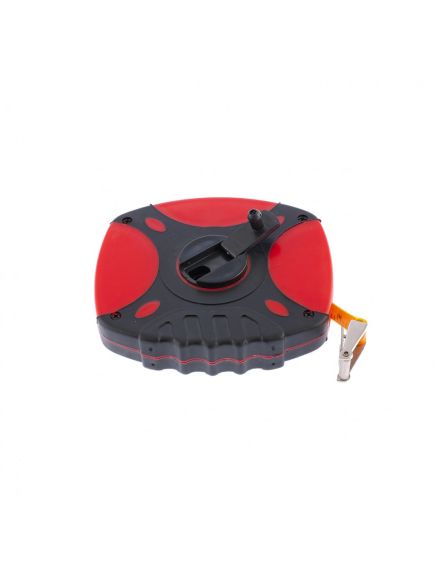 Рулетка геодезическая 10 м х 12,5 мм лента ПВХ, закрытый двухкомпонентный корпус MATRIX 312075, фото , изображение 3 - Метэкс