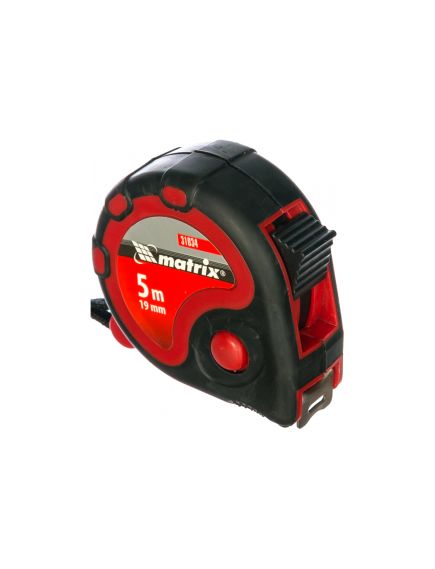 Рулетка 5 м х 19 мм Status 3 fixations двухкомпонентный корпус 3 фиксации ленты MATRIX 31034, фото , изображение 2 - Метэкс