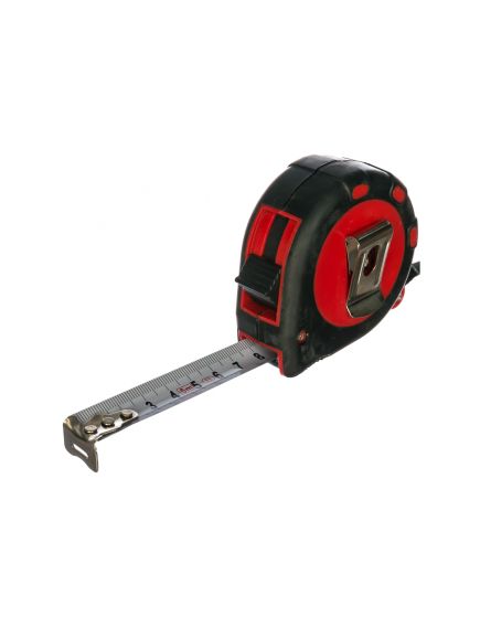 Рулетка 5 м х 19 мм Status 3 fixations двухкомпонентный корпус 3 фиксации ленты MATRIX 31034, фото , изображение 4 - Метэкс