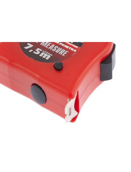 Рулетка 7,5 м х 25 мм Double fixation обрезиненный корпус двойная плавная фиксация MATRIX 31058, фото , изображение 2 - Метэкс