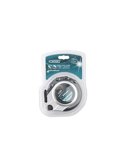 Рулетка геодезическая 10 м х 13 мм закрытый корпус, металлическая лента, нейлон GROSS 31250, фото , изображение 5 - Метэкс