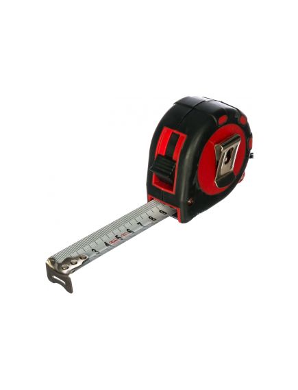 Рулетка 5 м х 25 мм Status 3 fixations двухкомпонентный корпус 3 фиксации ленты MATRIX 31035, фото , изображение 3 - Метэкс