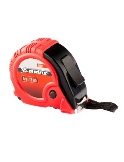 Рулетка 5 м х 19 мм Rubber обрезиненный корпус MATRIX 31002, фото , изображение 4 - Метэкс