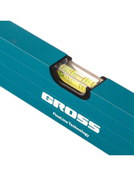 Уровень алюминиевый 400 мм усиленный с ударопрочными заглушками, 3 глазка GROSS 34324, фото , изображение 4 - Метэкс