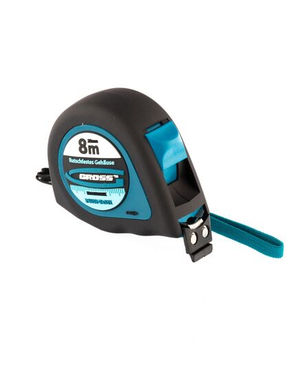 Рулетка 8 м х 25 мм "Ergonomisch"  магнитный обрезиненный зацеп GROSS 31104, фото , изображение 5 - Метэкс