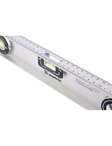 Уровень алюминиевый 400 мм "Рельс", 3 глазка (1 поворотный) MATRIX 34020, фото , изображение 3 - Метэкс