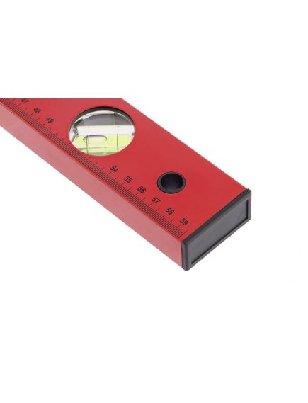 Уровень алюминиевый 600 мм 3 глазка, красный, линейка MATRIX 33223, фото , изображение 2 - Метэкс