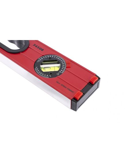 Уровень алюминиевый 800 мм фрезерованный, 3 глазка (1 поворотный), две ручки, усиленный MATRIX 34508, фото , изображение 3 - Метэкс