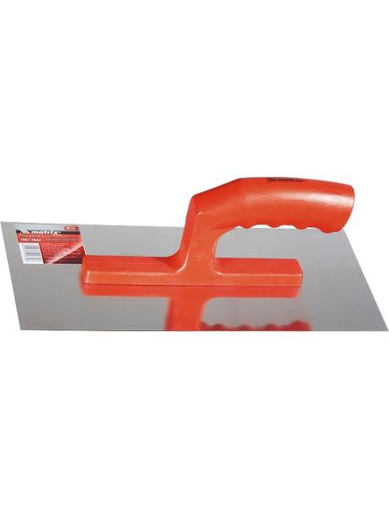 Гладилка стальная 280 х 130 мм зеркальная полировка пластмассовая ручка MATRIX 86774, фото , изображение 4 - Метэкс