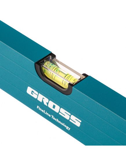 Уровень алюминиевый 1000 мм усиленный с ударопрочными заглушками, рукоятки, 3 глазка GROSS 34330, фото , изображение 2 - Метэкс