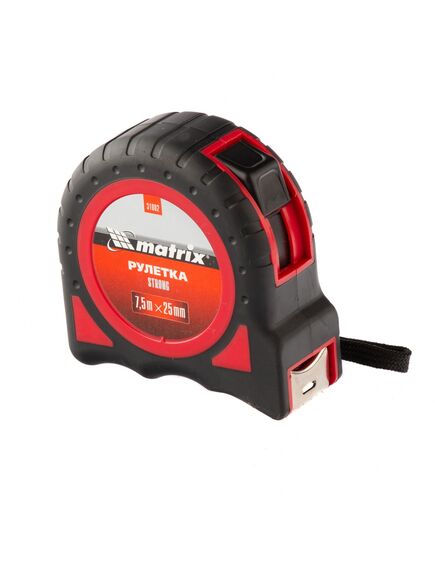 Рулетка 7,5 м х 25 мм Strong обрезиненный корпус MATRIX 31082, фото , изображение 5 - Метэкс
