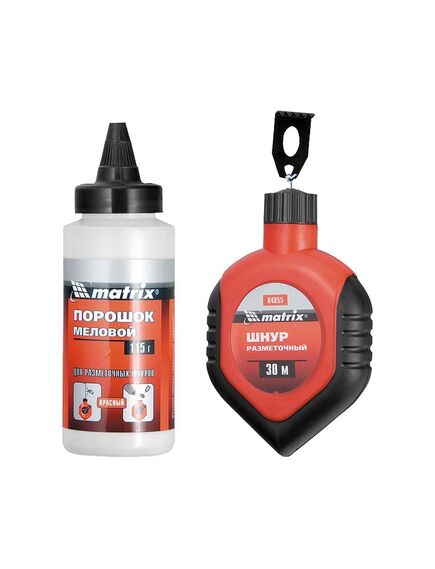 Шнур разметочный 30 м + красный порошок MATRIX 84855, фото , изображение 2 - Метэкс