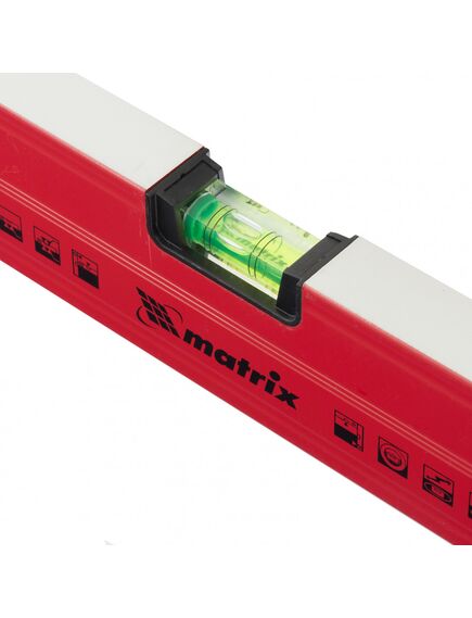 Уровень алюминиевый 1200 мм магнитный фрезерованный, 3 глазка (1 зеркальный), усиленный MATRIX 34712, фото , изображение 3 - Метэкс