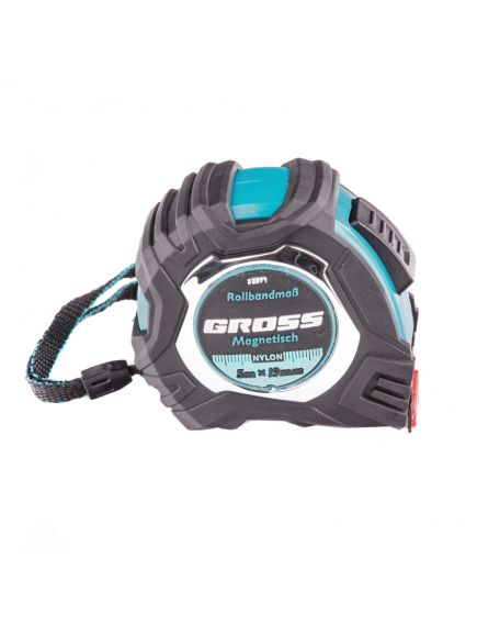 Рулетка 5 м х 19 мм Magnetisch обрезиненый корпус автоматическая фиксация GROSS 32571, фото , изображение 2 - Метэкс