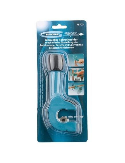 Труборез ручной  6-23 мм 1/4-7/8 механическая регулировка зажима трубы GROSS 78703, фото , изображение 4 - Метэкс