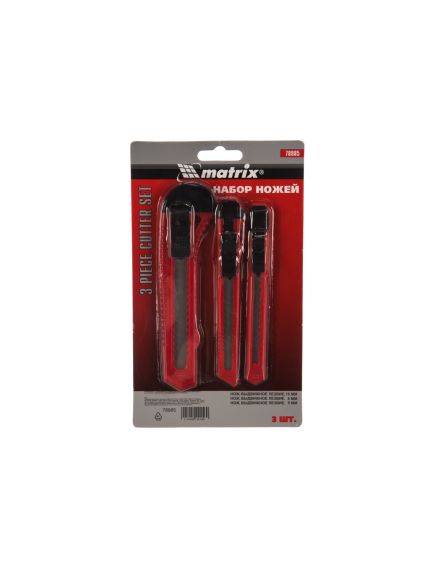 Набор ножей выдвижные лезвия 3 шт MATRIX 78985, фото , изображение 2 - Метэкс