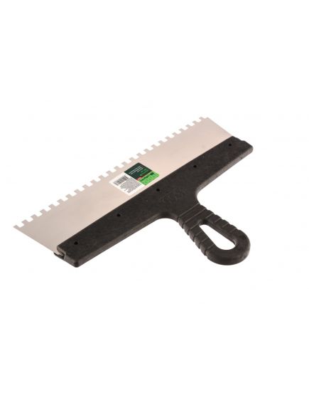 Шпатель из нержавеющей стали 300 мм зуб 6x6 мм пластмассовая ручка СИБРТЕХ 85467, фото , изображение 3 - Метэкс