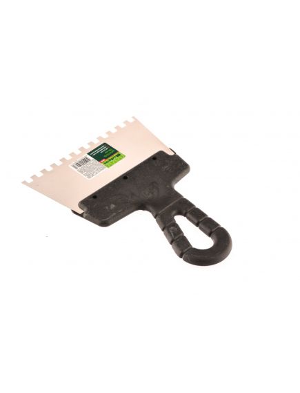 Шпатель из нержавеющей стали 150 мм зуб 6 х 6 мм пластмассовая ручка СИБРТЕХ 85459, фото , изображение 3 - Метэкс