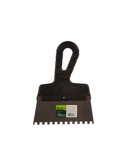 Шпатель из нержавеющей стали 150 мм зуб 6 х 6 мм пластмассовая ручка СИБРТЕХ 85459, фото , изображение 2 - Метэкс