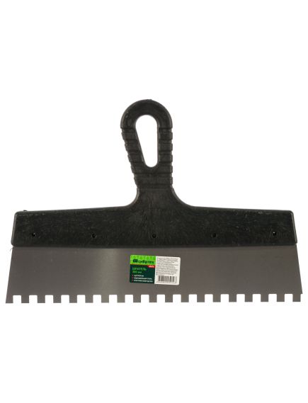 Шпатель из нержавеющей стали 300 мм зуб 8x8 мм пластмассовая ручка СИБРТЕХ 85476, фото , изображение 4 - Метэкс