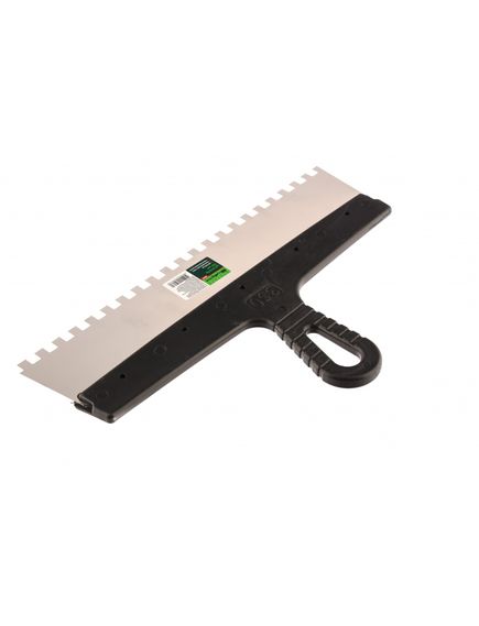 Шпатель из нержавеющей стали 350 мм зуб 8x8 мм пластмассовая ручка СИБРТЕХ 85477, фото , изображение 3 - Метэкс