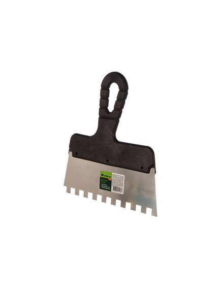 Шпатель из нержавеющей стали 200 мм зуб 10 х 10 мм пластмассовая ручка СИБРТЕХ 85482, фото , изображение 2 - Метэкс