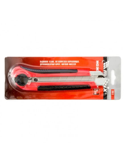 Нож 25 мм выдвижное лезвие металлическая направляющая фиксатор с магнитом MATRIX 78913, фото , изображение 3 - Метэкс