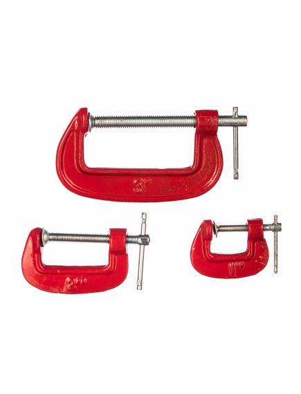 Набор струбцин G-образных 25, 50, 75 мм (3шт) FIT 59230, фото , изображение 2 - Метэкс