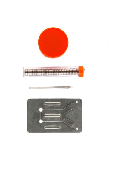 Набор для пайки 5 предметов: паяльник 30 Вт, подставка, жало, паста, припой SPARTA 913113, фото , изображение 4 - Метэкс