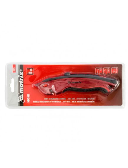 Нож 18 мм выдвижное трапециевидное лезвие QUIK BLADE эргономичная рукоятка MATRIX 78925, фото , изображение 4 - Метэкс