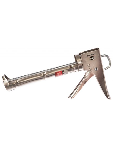 Пистолет для герметика 310 мл "полуоткрытый" хромированный зубчатый шток 7 мм MATRIX 88640, фото , изображение 2 - Метэкс